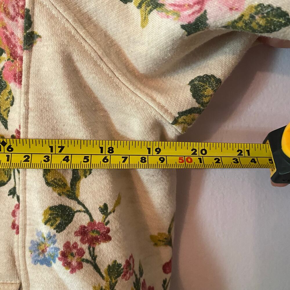 Daily Practice Anthropologie Cream Floral Hoodie Sweatshirt Loungewear Small - Picture 8 of 10